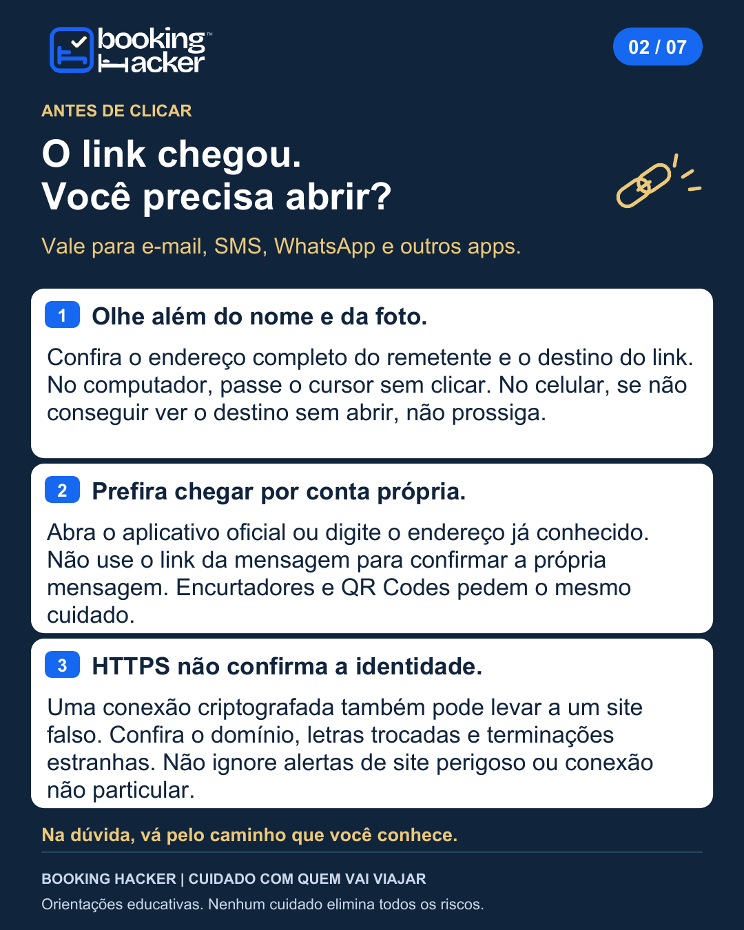 Antes de clicar: Confira mensagens, URLs e QR Codes.