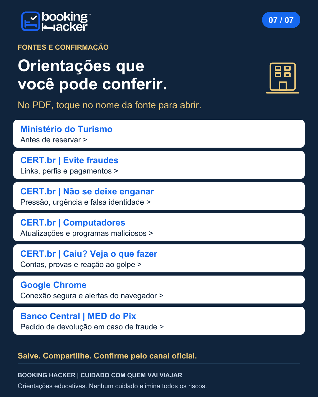 Referências: Endereços completos disponíveis no PDF.
